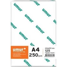 UMUR A4 250 GR 125 YAPRAK GRAMAJLI KAĞIT UMUR A4 250 GR 125 YAPRAK GRAMAJLI KAĞIT